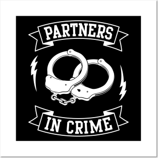 Partner In Crime With a Cuffs illutrations Posters and Art